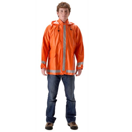 Arclite 1000 Series Waist-Length FR Rain Jacket in International Orange